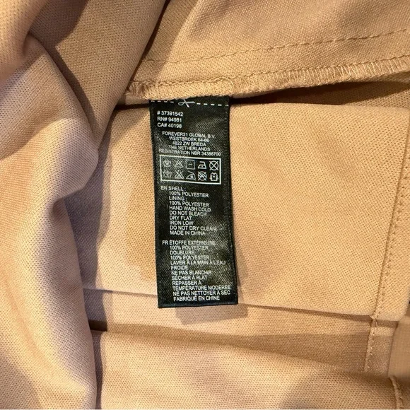 Forever 21 Polka Dot Mini Dress Tie Waist Blush Black Size Small - Picture 7 of 8